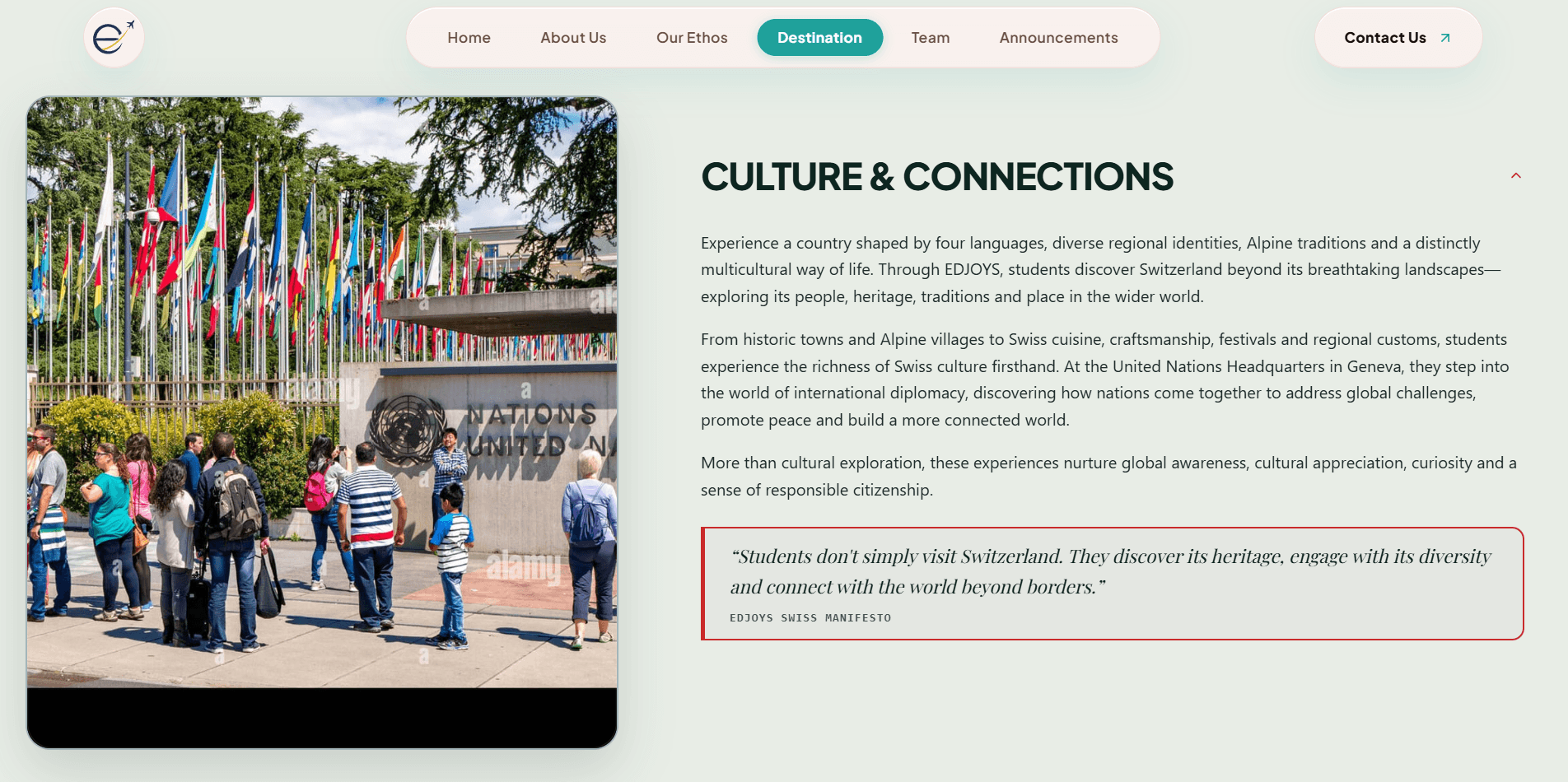 EdJoys Switzerland Destination Program Experience