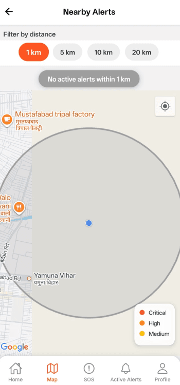 Animalsathi Mobile Live Proximity Map