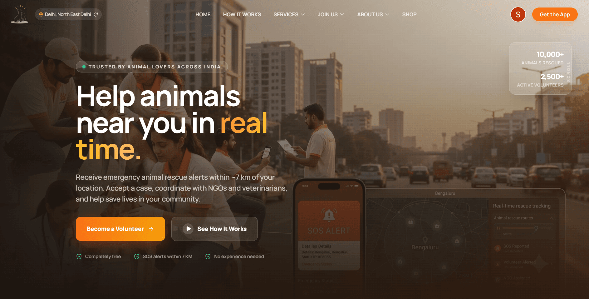 Animalsathi Web Platform Primary Desktop Interface