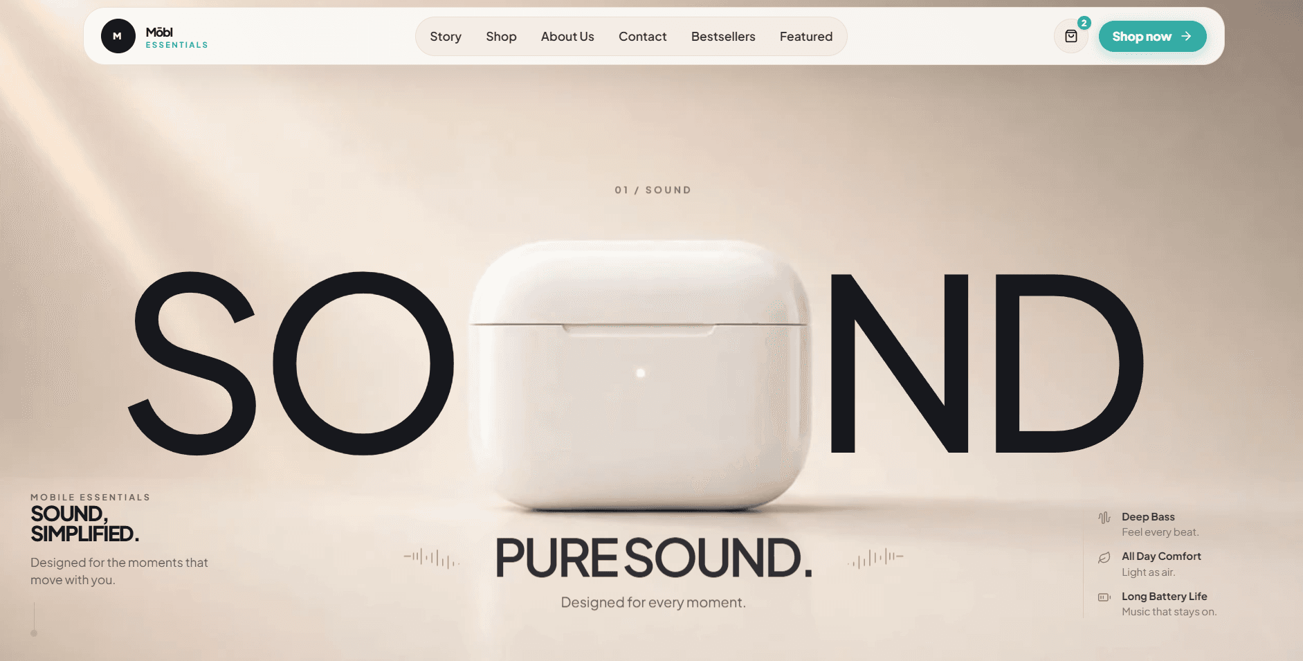 MOBL Storefront Primary Desktop Interface